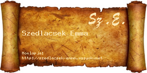 Szedlacsek Emma névjegykártya
